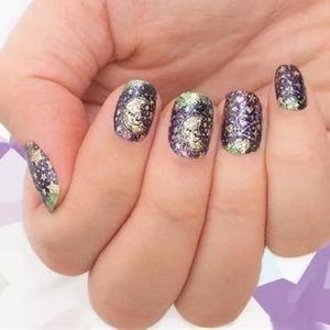 Color Street Infinity Love Purple Glitter Moon and Stars Nail Set NWT